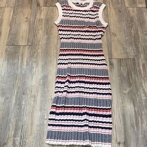 cupcakes & cashmere Multicolor Wave Pattern Midi Dress